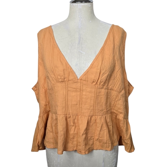 Shein Orange V Neck Cropped Tank Top 4XL - Picture 1 of 7